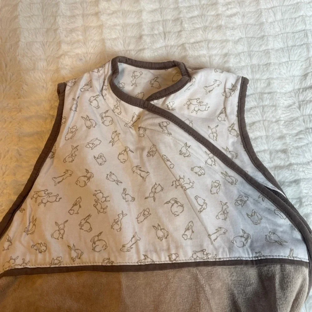 IKEA RODHAKE Baby Sleeping Bag‎ Wearable Blanket Tan White Rabbit Print 0-6M
